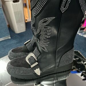 Cape Robbin Black Studded Combat Boots